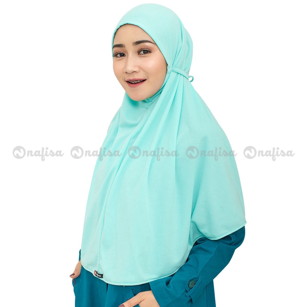 Jilbab Nafisa At Home JUMBO |  SUPER JUMBO  | khimar instan non pet syari | hijab instan Bergo | Kerudung Kaos PE