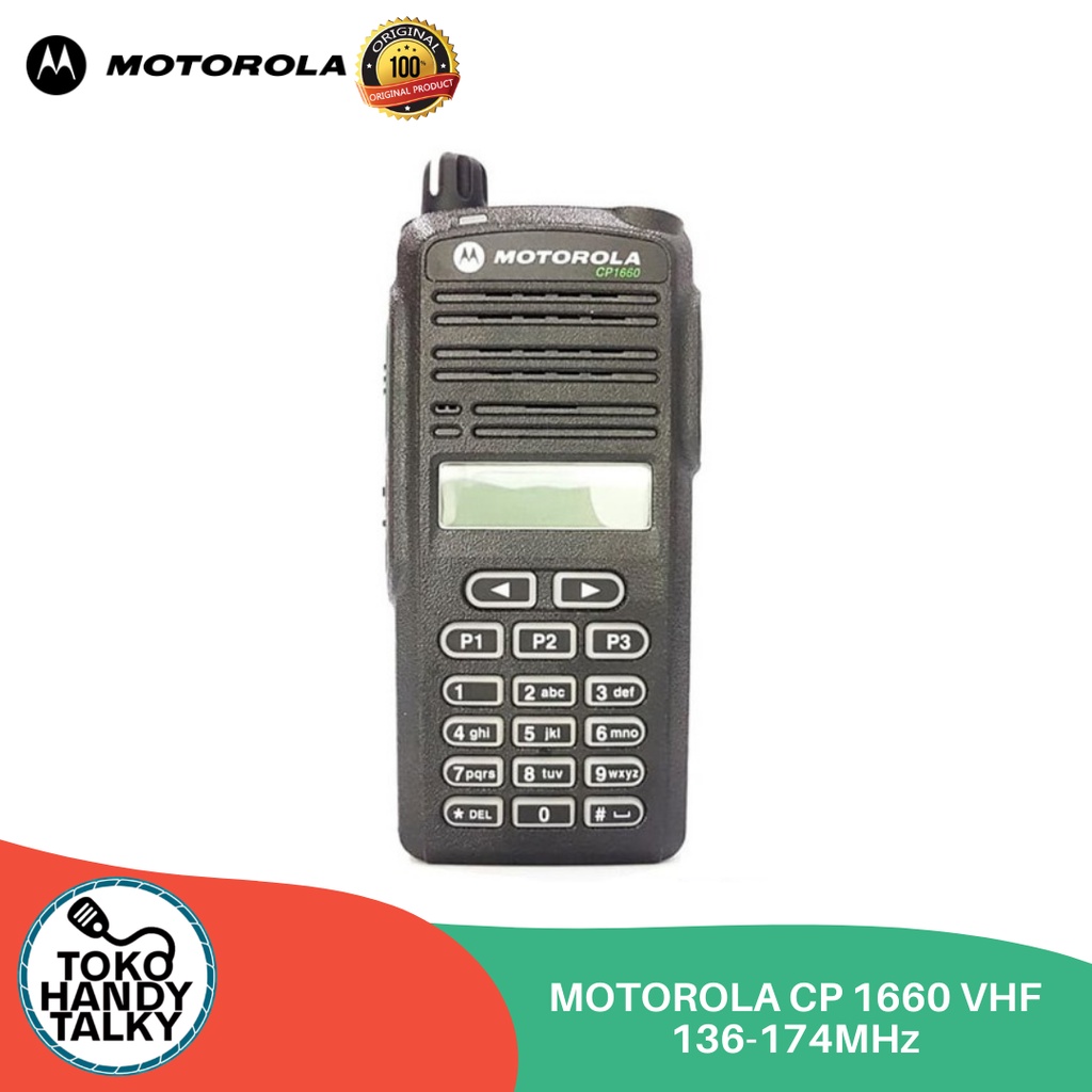 HANDY TALKY MOTOROLA CP1660 1660 VHF 136-174MHZ ORIGINAL GARANSI RESMI POSTEL