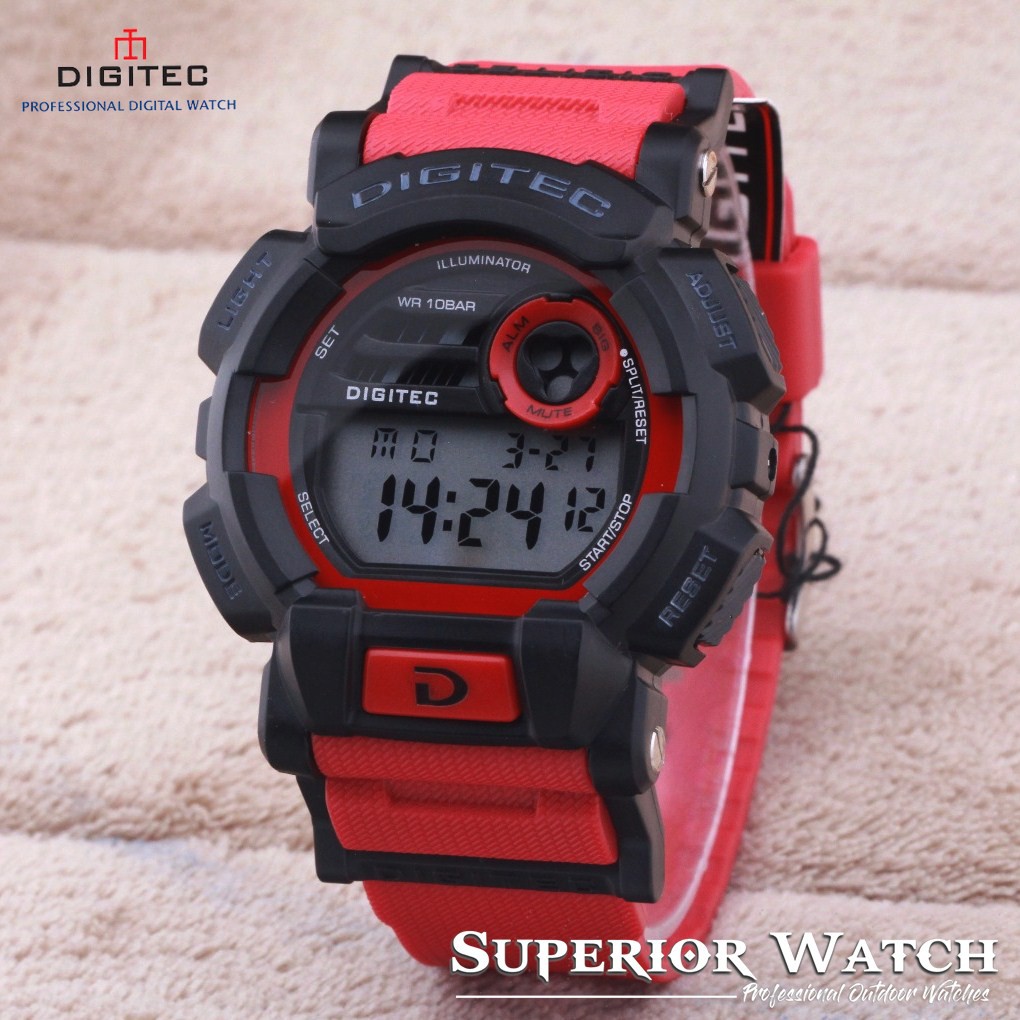 Jam Tangan Sport Pria Wanita Anti Air Digitec DG 2079 Original Merah Best Seller Jam Tangan Digital