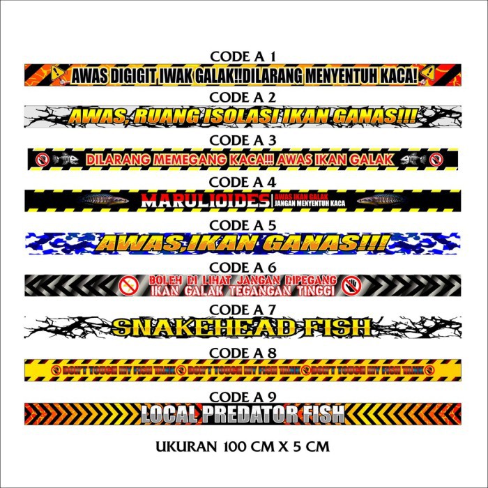 stiker awas ikan galak