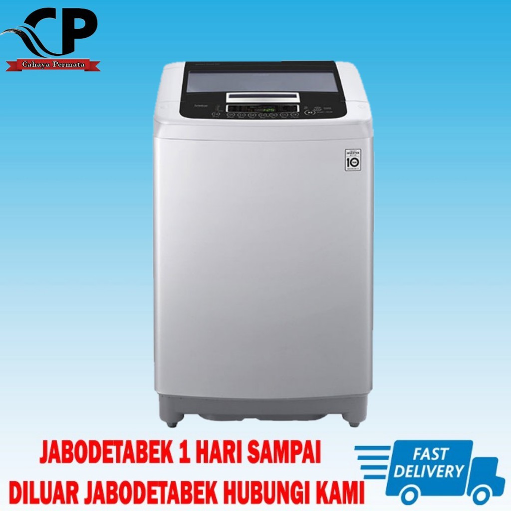 MESIN CUCI LG T2107VSPM1 TOP LOADING 7KG SMART INVERTER TURBOWASH