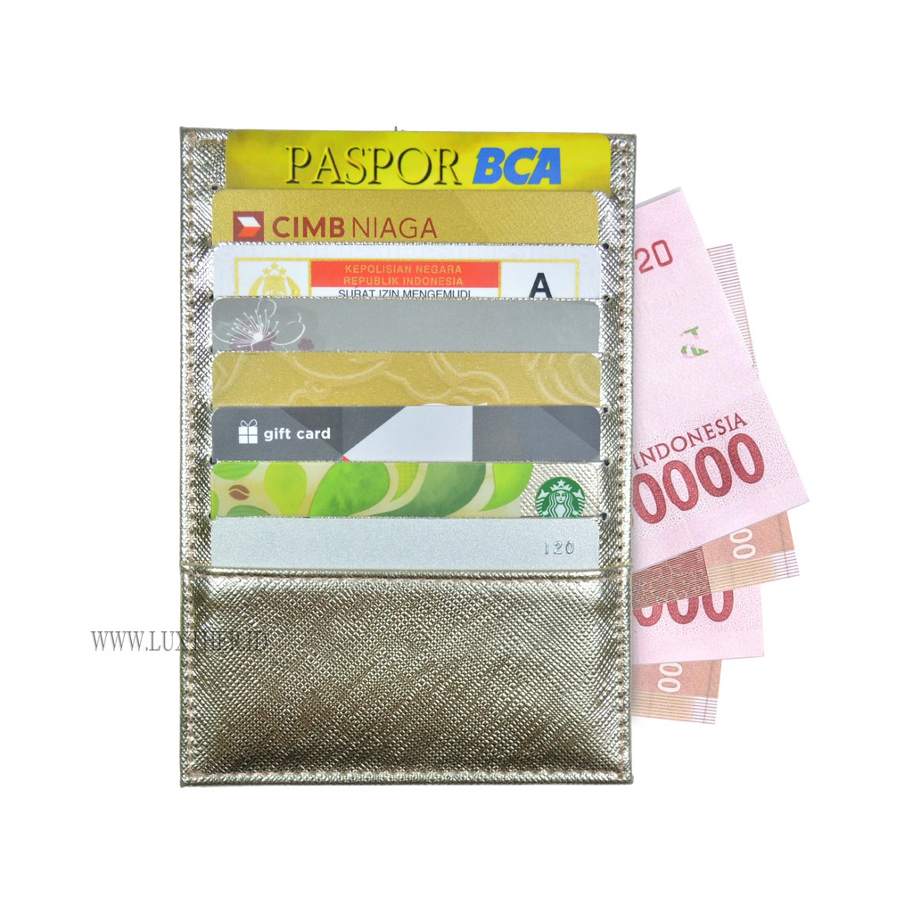 LUXTHER - CARD WALLET 16 SLOTS SAFFIANO METALIC / DOMPET KARTU