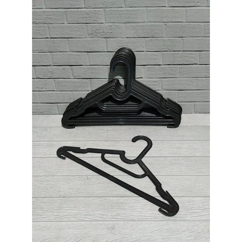 GANTUNGAN BAJU PLASTIK HITAM  2  LUSIN HANGER BAJU GANTUNGAN PLASTIK