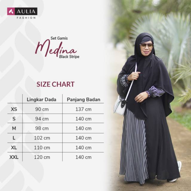Gamis AULIA MEDINA BLACK STRIPE