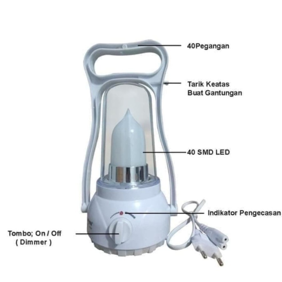 SURYA SHL L3904 Frosted Lampu Led Emergency Darurat Rechargeable