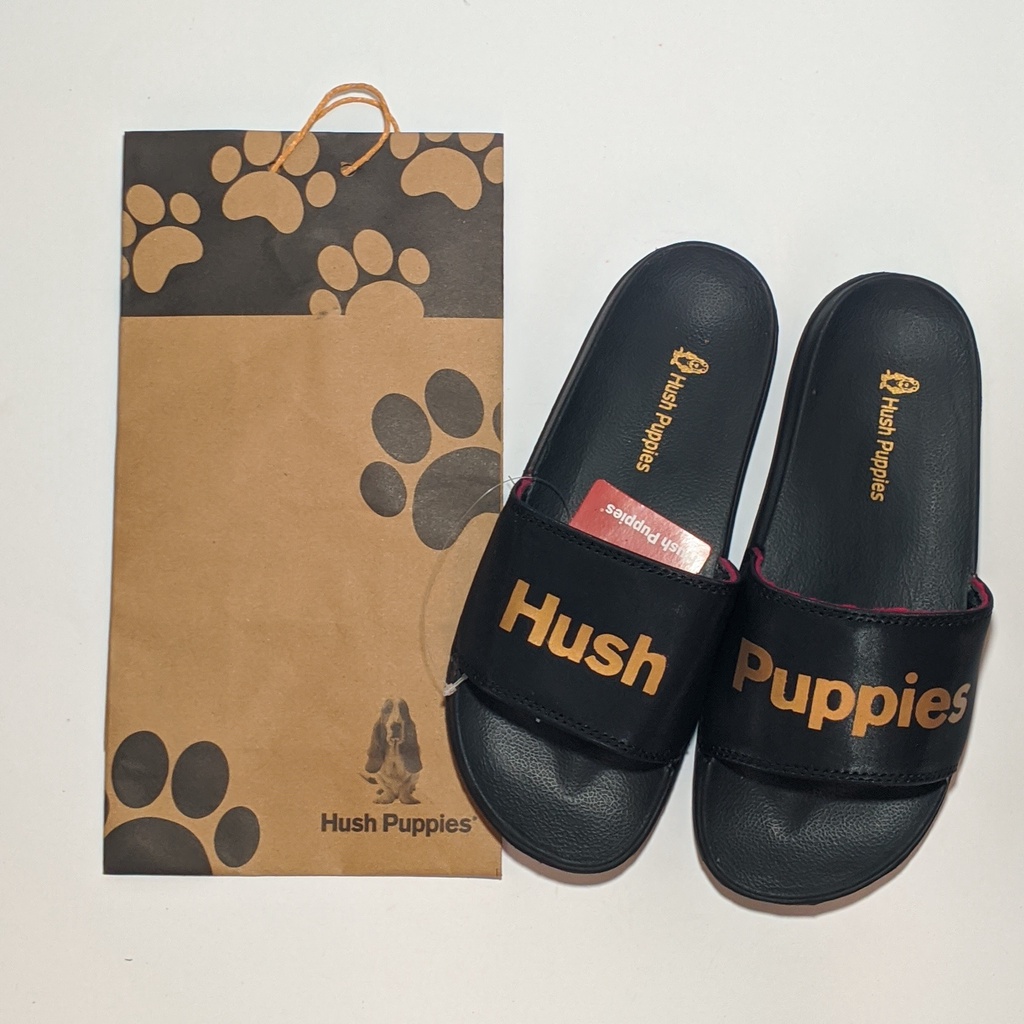 SANDAL Hush Puppies - Black GOLD Hush Puppies Slippers sandals PRIA WANITA UNISEX CASUAL