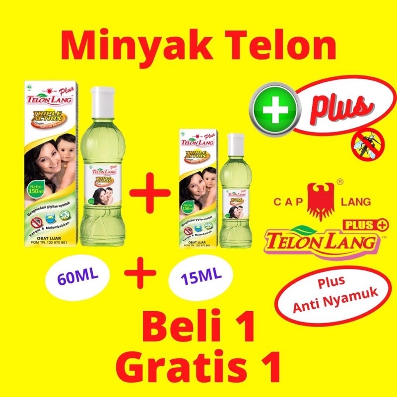 Cap Lang Telon Lang Original Telon Plus 60ml Baby Minyak Telon Anti Gigitan Nyamuk Bayi Banded