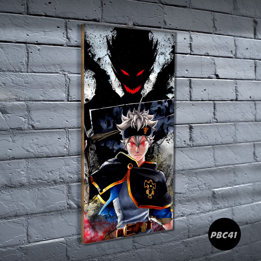 Poster Kayu Black clover /Dekorasi Kamar / Anime /Art / Poster Keren / Poster minimalis/ PBC-PBC41
