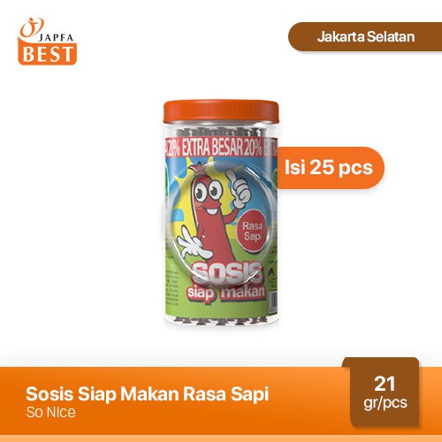 So Nice Sosis Siap Makan Rasa Sapi 25 Pcs x 21 gr