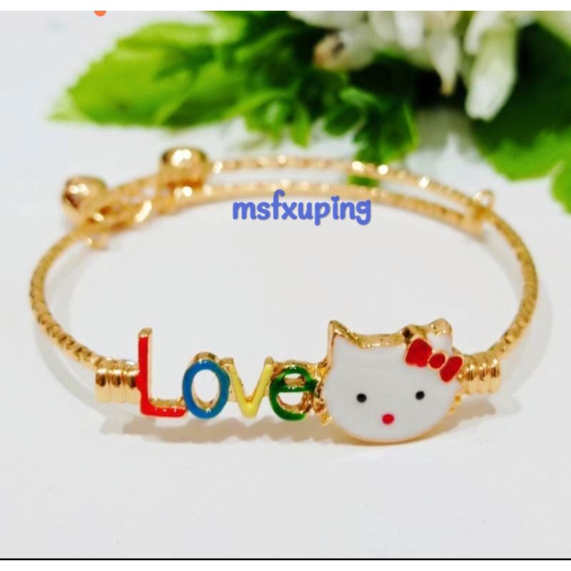 Gelang anak hello kitty love aksesoris fashion perhiasan xuping G012