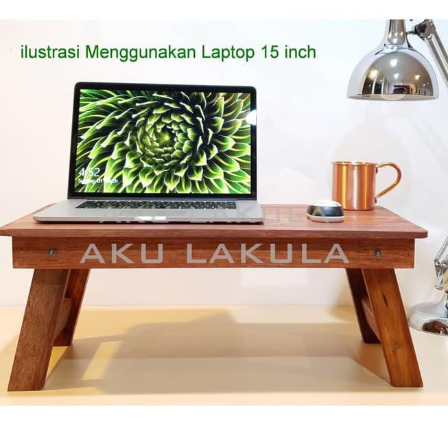 MEJA LIPAT LAPTOP LESEHAN SERBAGUNA KAYU MERANTI EDISI SPESIAL-EDIVER