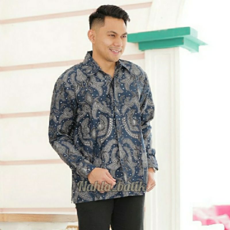Baju Batik Pria Lengan Panjang Premium Best Seller Nahla Original batik-Capung