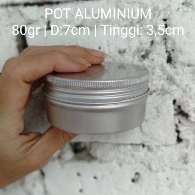 Pot Aluminium 80 gr kaleng aluminium kemasan aluminium kemasan kosmetik wadah lulur wadah pomade