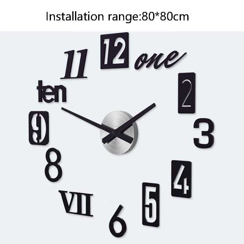 Jam Dinding 3D DIY Wall Clock Quartz Creative Design 100cm - MRCW26-5