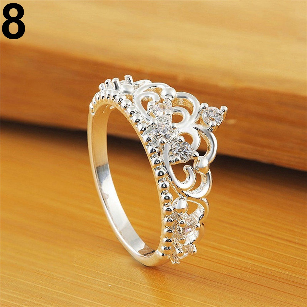 Hu Hu Hu Hu Hu Alat Bantu Pasang Kacamata♡ Cincin Lapis Silver Model Mahkota Ratuputri Untuk Wanitapesta Pernikahan