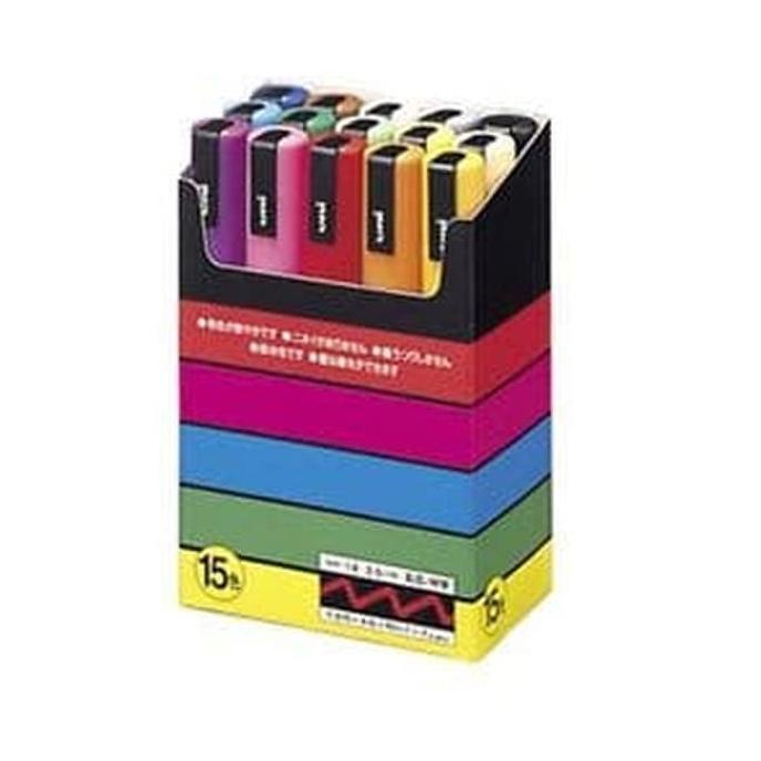 Uni posca marker PC-5M - spidol set 15 warna termurah