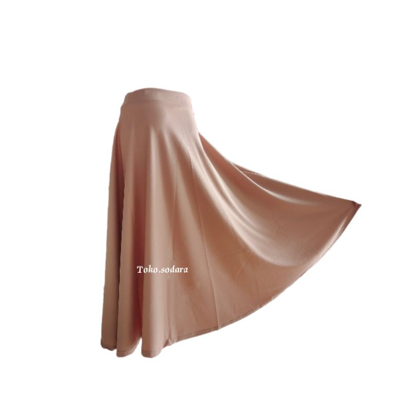 Cream Rok Payung Jodda Scuba  // Rok Payung Cream // Rok Muslim