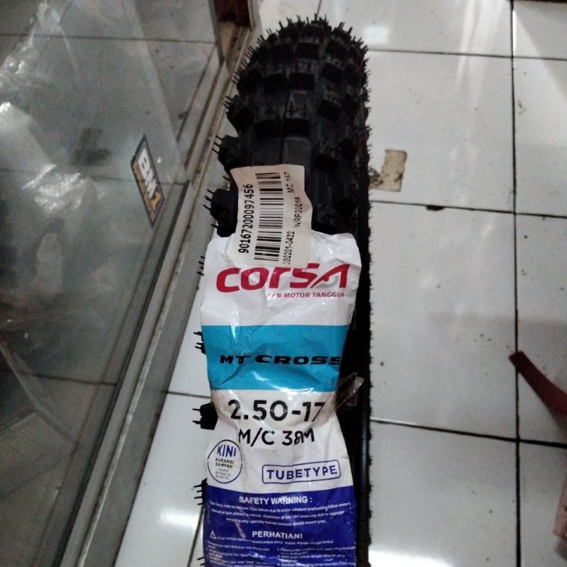 BAN TRAIL CORSA MT CROSS 250 RING 17 Ban Luar Korsa Cros 250-17 38m Tril Trail Trial Kros Tubetype