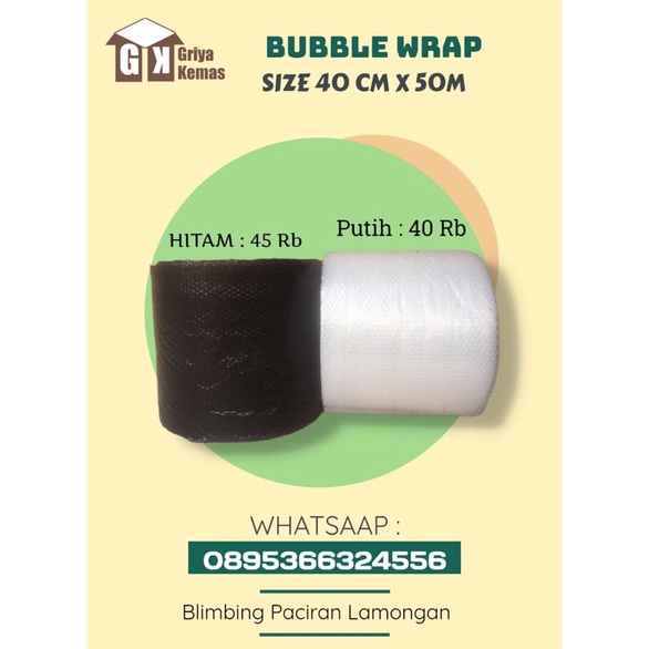 

Buble Warp Ukuran 40 Cm X 50 Meter | Buble wrap lamongan