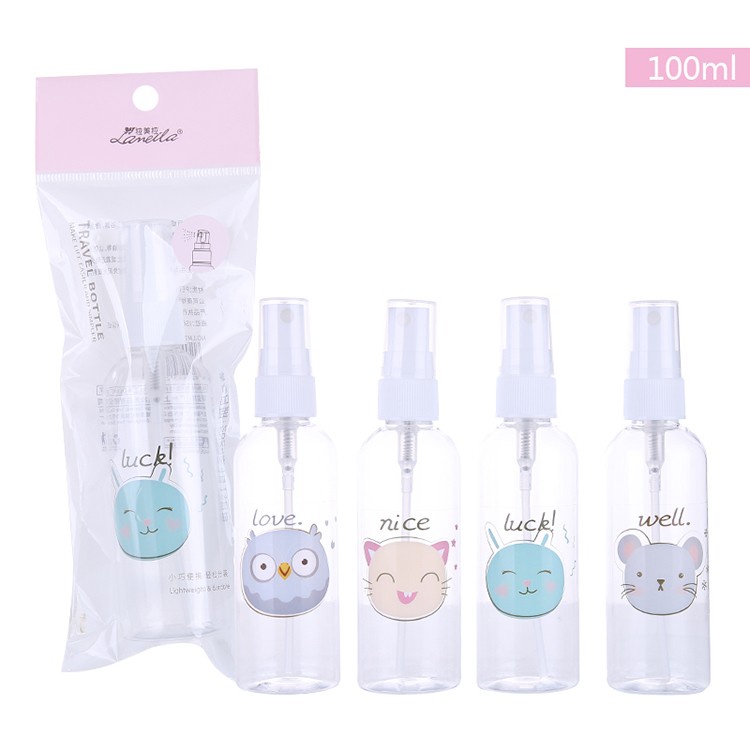 Empty Bottle Spray Cute Animal Traveling Bottle Transparent Botol Spray Kosong 1 Pcs size 30 ml 50 ml 75 ml 100 ml Botol Semprot Transparan