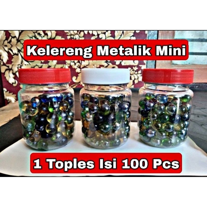Kelereng Metalik Mini (Langka) 1 Toples isi 100 Pcs