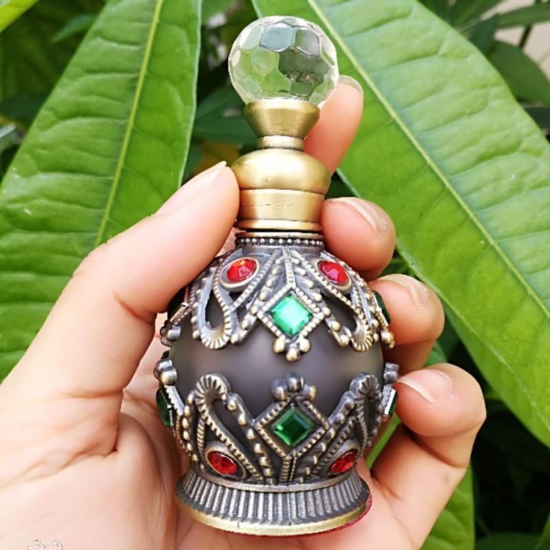 15ml Botol Parfum Refillable Ulang Gaya Arab/Botol Parfum Kosong Bahan Metal Gaya Arab