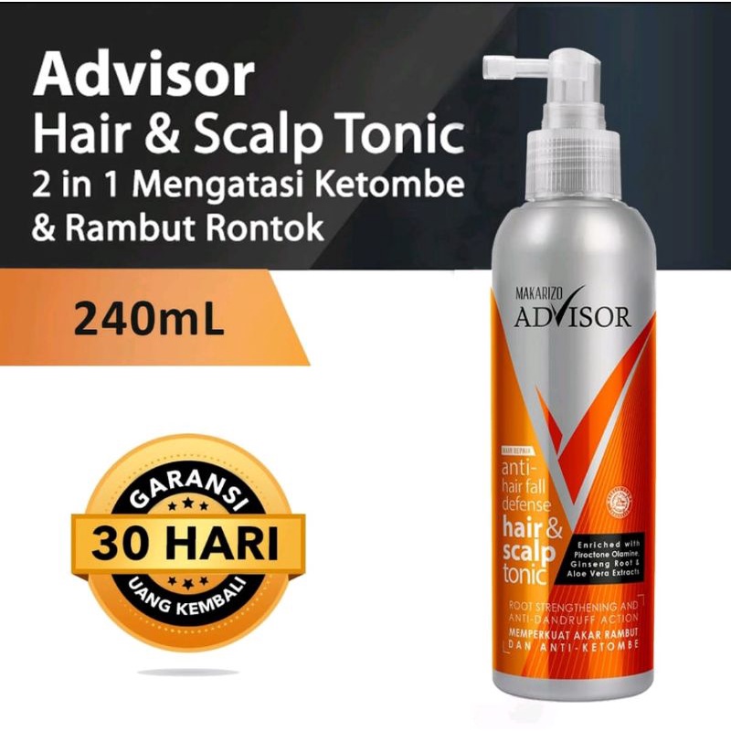 Makarizo Advisor Hair &amp; Scalp Tonic 145mL dan 240mL ORI 100% (BPOM)