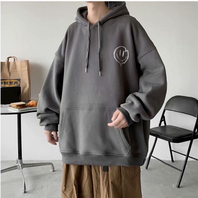 Hoodie Pria Wanita BIGSIZE (S - 6XL) Jaket Jumper MELTING SMILEY FACE Korean Harajuku Style Oversize Hoodie SMILE ICE MELT Fleece Premium Sweater Urban Style Smiley Nirvana