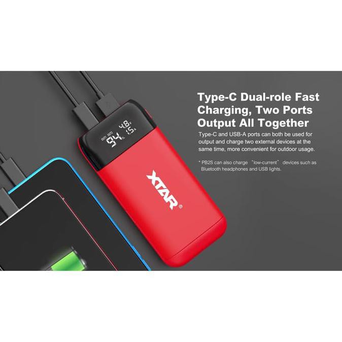 XTAR PB2S QC3.0 & PD 3.0 Type-c Dual Function Power Bank - Hitam