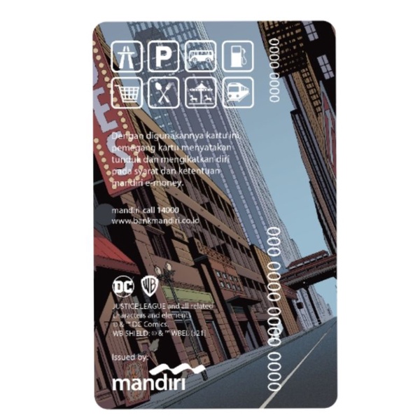 Mandiri eMONEY Justice League - WONDER WOMAN, SUPERMAN, and BATMAN ORI /Like eTOLL Tapcash Flazz or Brizzi
