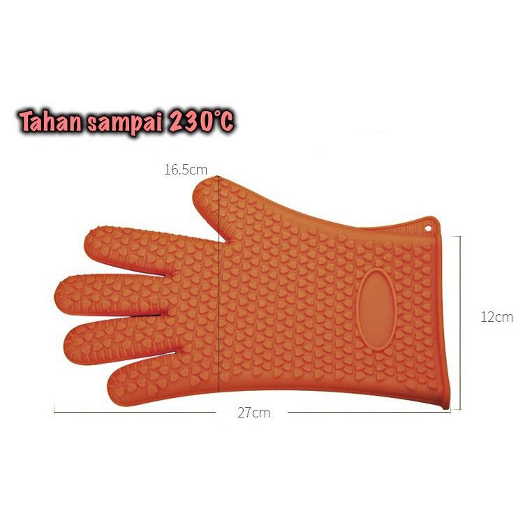 Sarung Tangan Silikon Tebal / Sarung Oven Anti Selip / Non Slip Thick Silicone Gloves