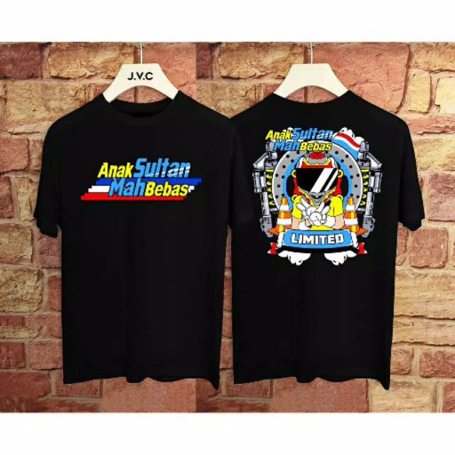 Fourfashion Kaos Pria Kaos Distro ANAK SULTAN MAH BEBAS LIMITED Black - FN162