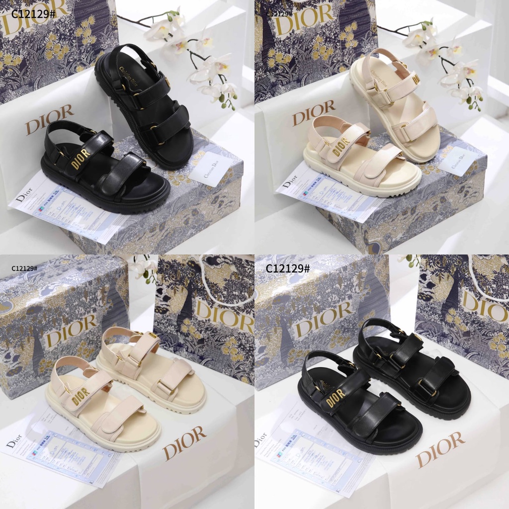 C D Act Lambskin With Logo Flat Sandal TC021