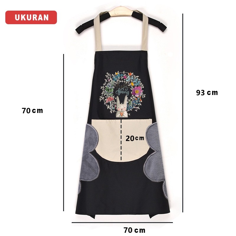 Apron Celemek Masak Celemek Anti Air Apron Waterproof Celemek Masak Bahan Kain Premium Quality Korean Style