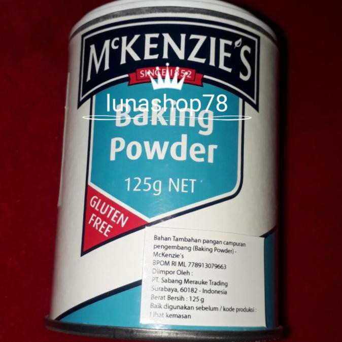 Hanya Disini] Bahan Pengembang Pangan Mckenzie'S Gluten Free Baking Powder 125G