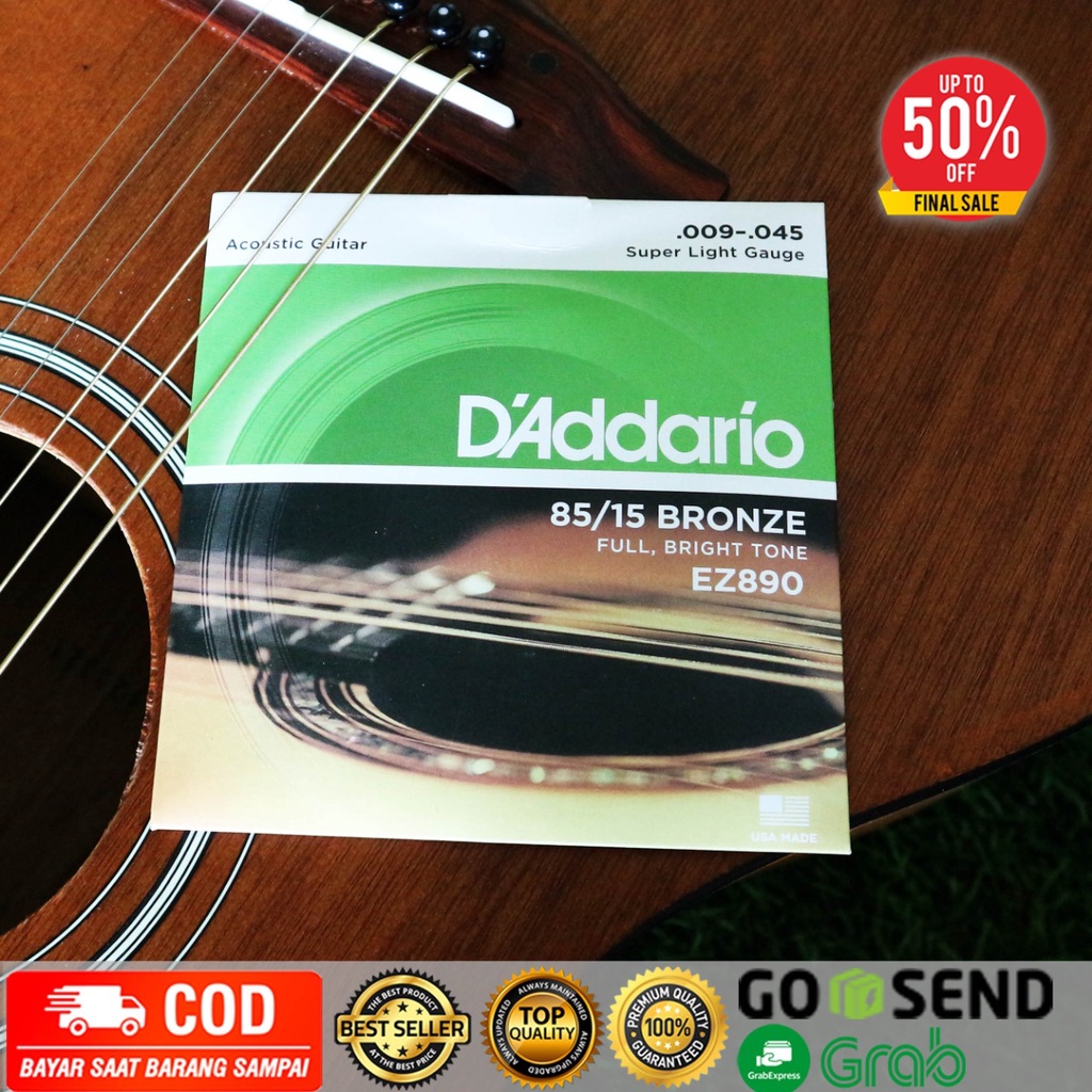 Senar Gitar Akustik String D'addario Daddario Bronze EZ890 009 1 Set