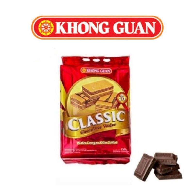 

Khong Guan Classic Wafer Chocolate 350g (20Pcs) / Classic Wafer Coklat