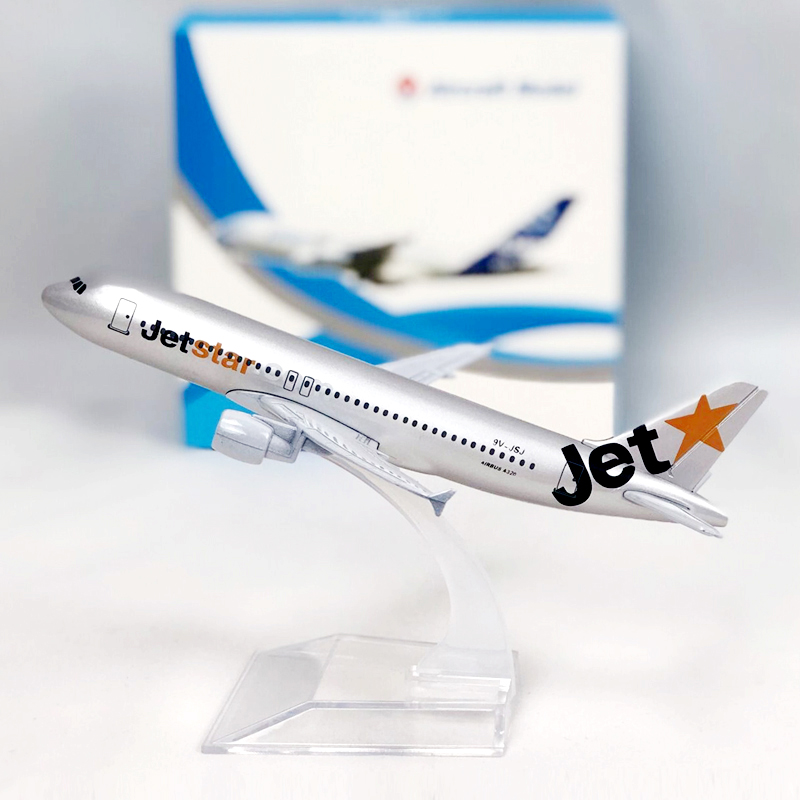 Jetstar Model Pesawat Airbus 320 A320 Bahan Alloy Metal Ukuran 16CM