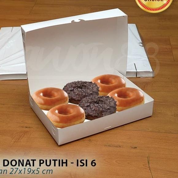 

☋ Kotak Box Dus Donat| PUTIH Isi 6 - ( 30 Pcs ) ✷