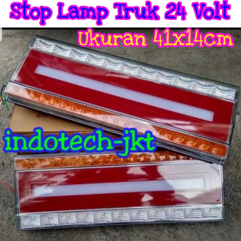 Stop Lamp Lampu Belakang Truk 24 Volt Model Persegi Kecil