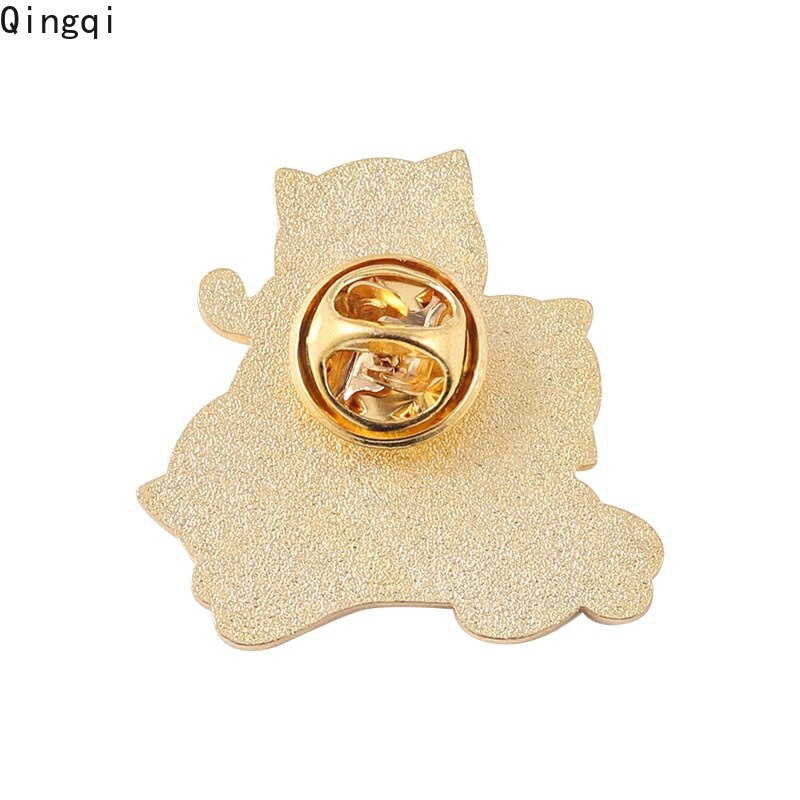 Bros Pin Enamel Bentuk Kucing / Kura-Kura Untuk Aksesoris Fashion Wanita