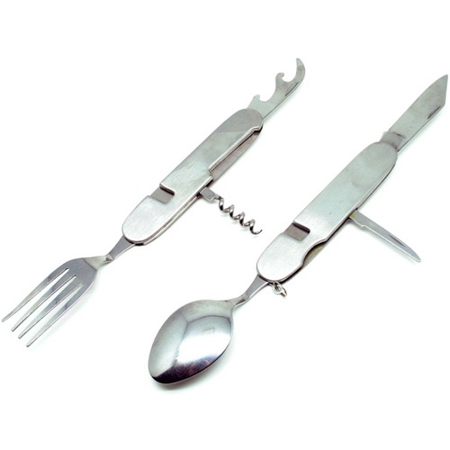 GIJ - Sendok Garpu Pisau Swiss Army Tools Knife EDC Multifungsi 6 in 1