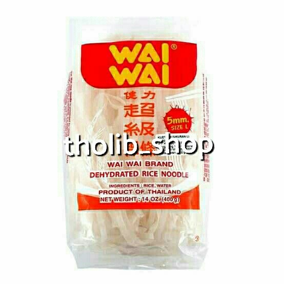 

Wai wai kwetiau size L (5 mm) 400 gr