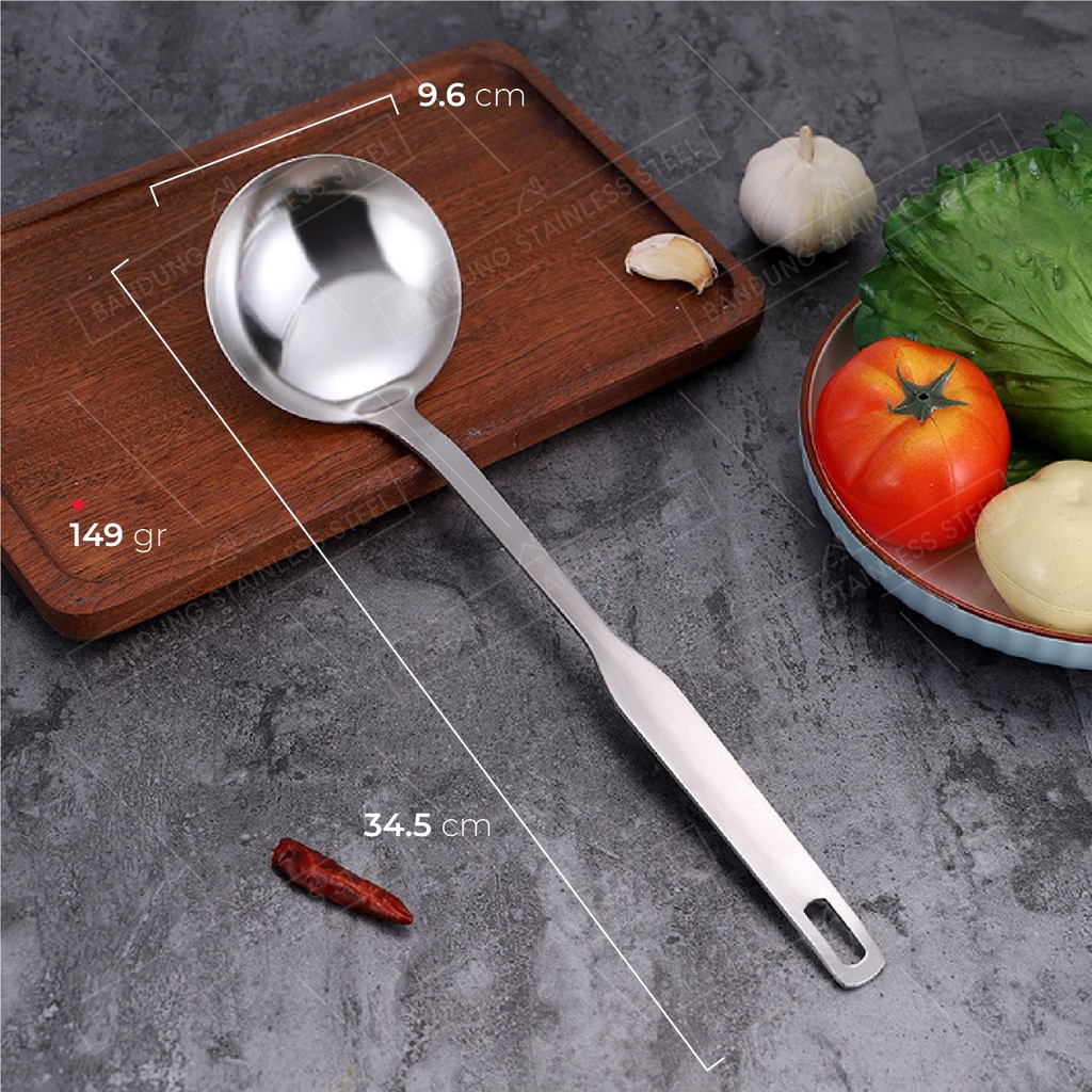 Spatula sodet sutil centong lubang dan NON lubang dengan Kait Stainless Steel