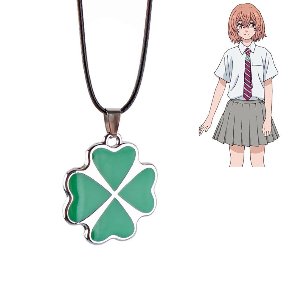 Kalung QUINTON Tokyo Revengers Kepribadian Keren Empat Daun Clover Hinata Tachibana Liontin Choker Pria Necklace