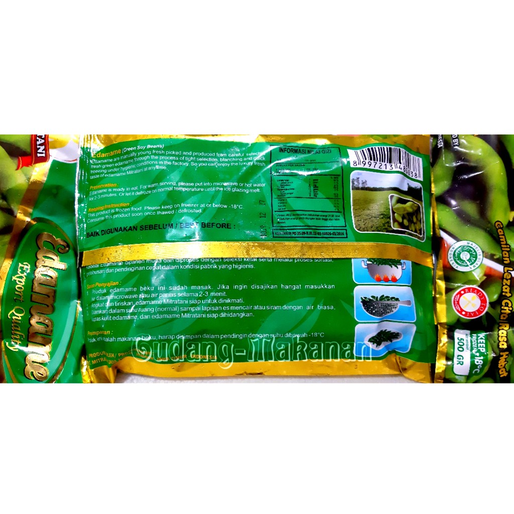 Edamame Frozen Mitratani Export Quality 500gr Only GRAB/GOJEK