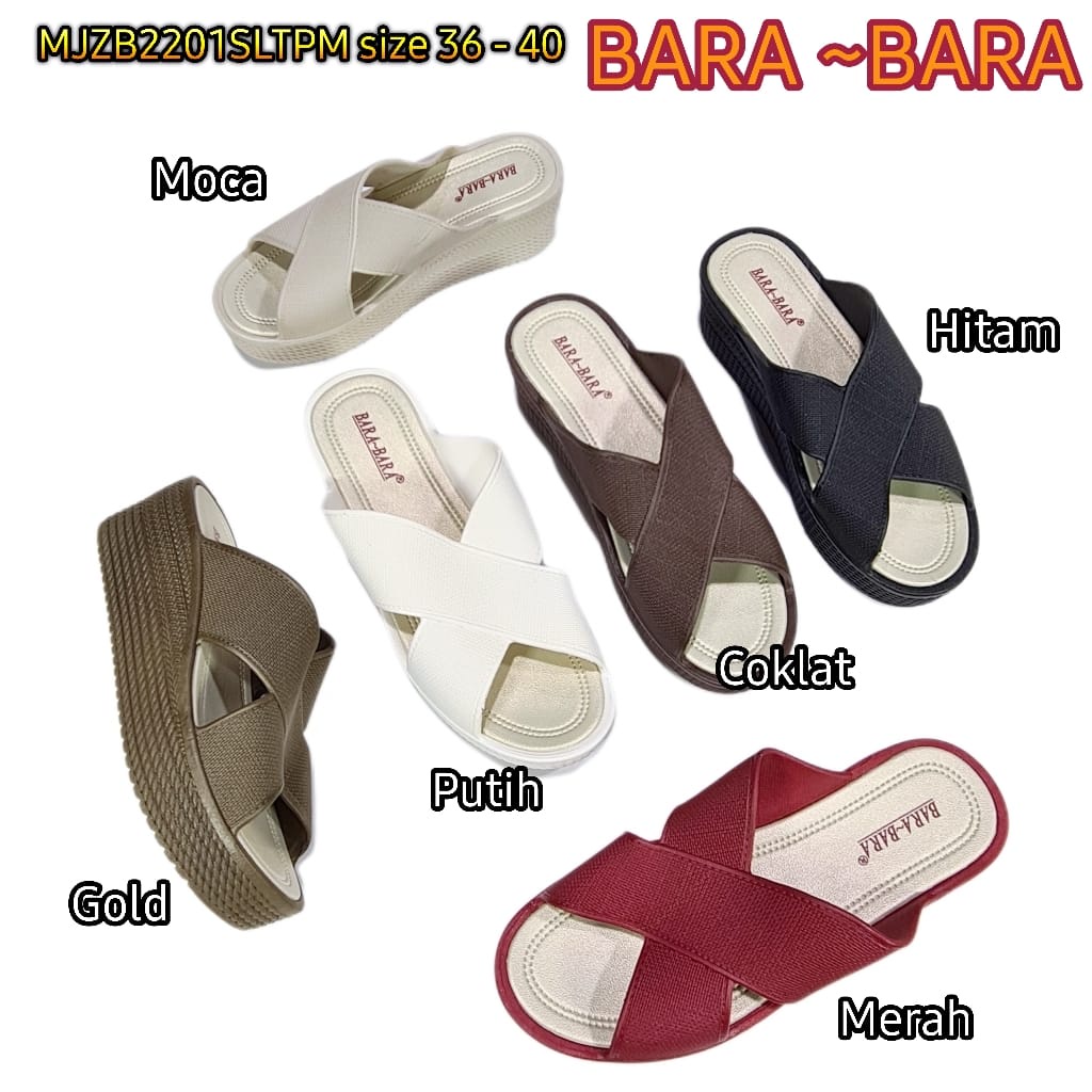 jelly sandal karet wanita bara bara wedges selop murah import MJZB2201SLTPM