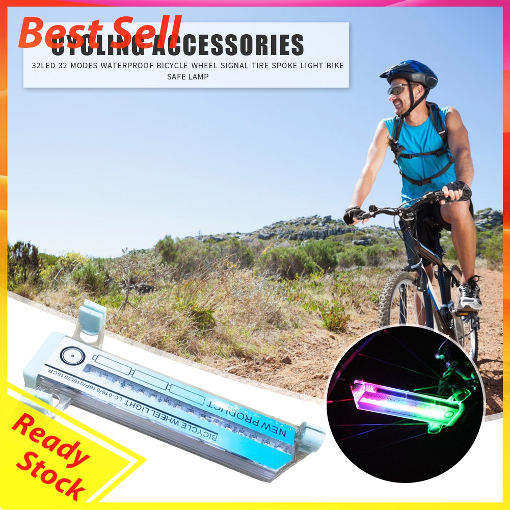 2pcs 32LED Mountain Road Bike Spoke Light Double-Sided Color Warning Lamp