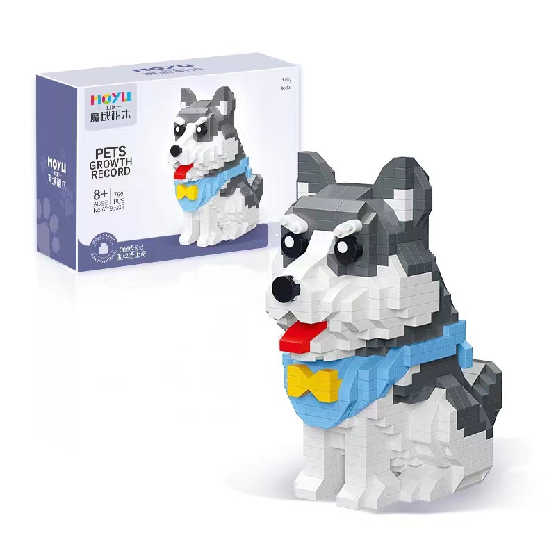 Mainan Balok Bangunan Mini Seri Hewan Anjing Husky / Corgi Kompatibel Lego