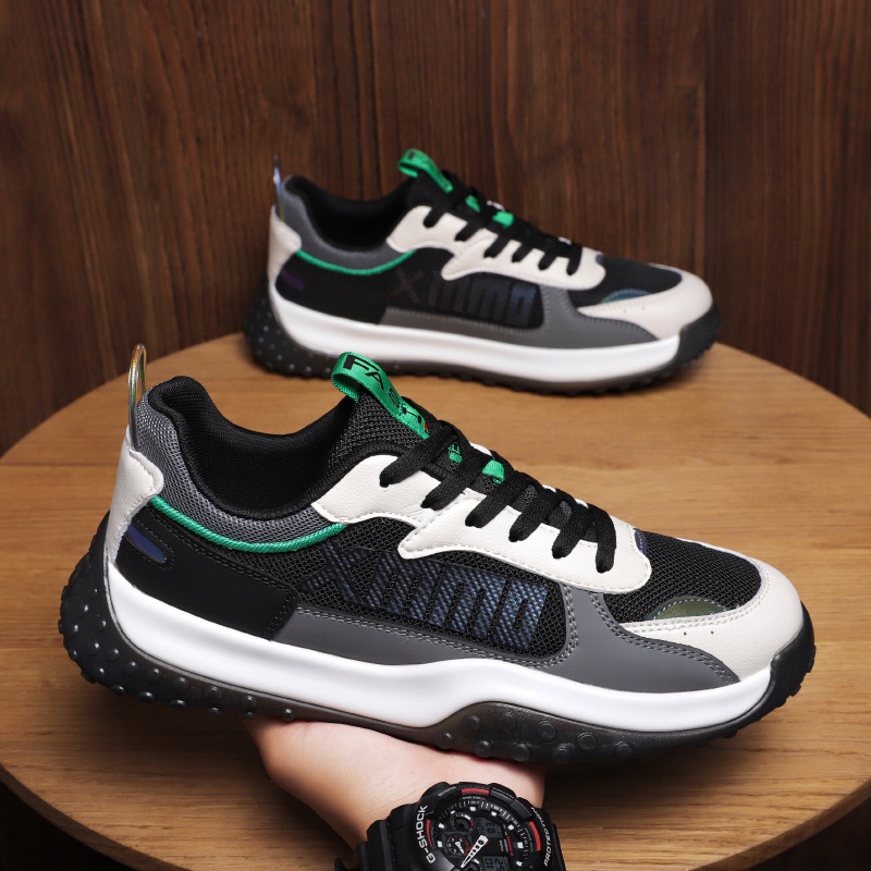 Highland Sepatu Sneakers Pria Sepatu Cowok Santai Sepatu Tali Lari Olahraga Sport Running Jogging Fashion Kasual KSR701